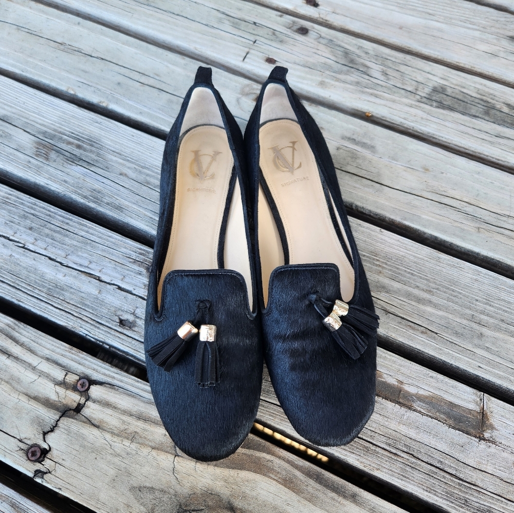 Vero Cuoio 9M Flat Loafer Vi Nancy Hair Calf Black Gold Classy Business